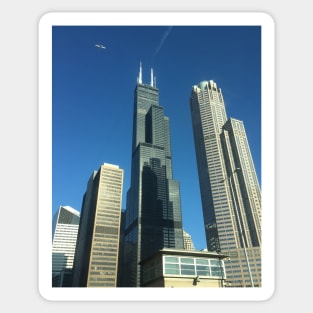 Willis Tower in Chicago - view from a taxi. Sticker